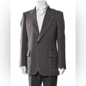 Gucci Dark Gray Blazer and Pants with Stud Accents
